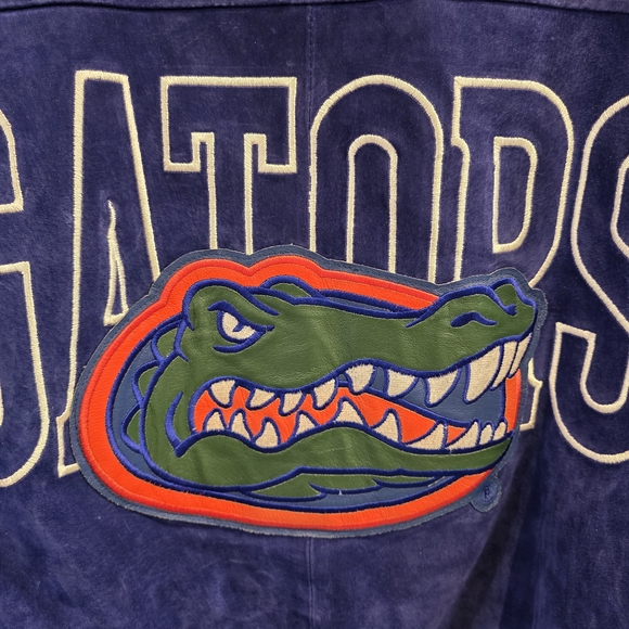 Vintage 90s Florida University Gators Reversible Suede / Nylon Varsity Jacket L - Picture 6 of 15